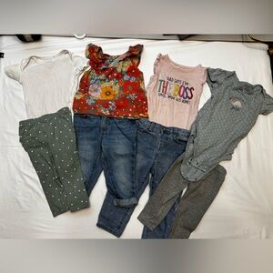 Mixed brand baby girl 18m outfits play clothes minimal defects